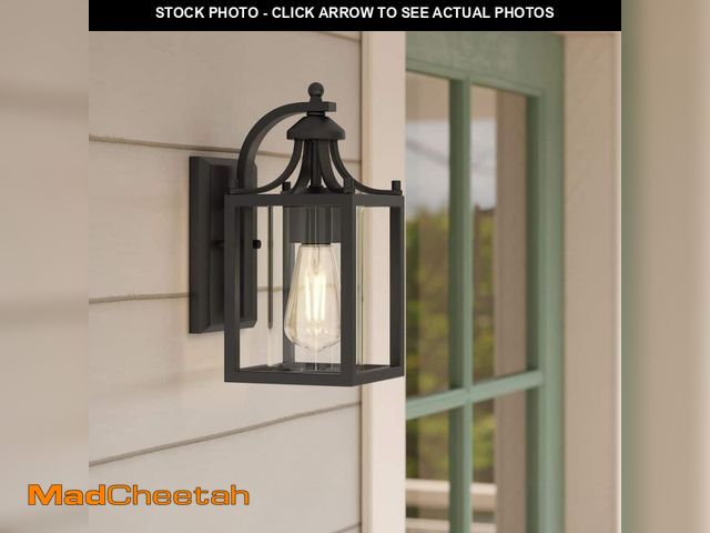 Lot 74-14222900 - *MISSING SHADE* Hampton Bay Boswell Quarter 12.12 in. 1-Light Matte Black Hardwired Outdoor Wall Lig...