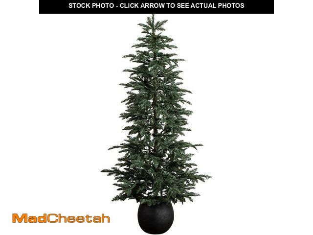Lot 74-14068281 - Nearly Natural 6ft Pre-Lit Artificial Pine Christmas Tree in Black Planter with 60 LED Lights - UNUS...