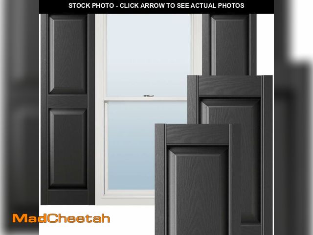 Lot 74-12567019 - Ekena Millwork Lifetime Vinyl LP2S14X06300BL Standard Two Equal Panel Vinyls, Raised Panel Vinyl Shu...