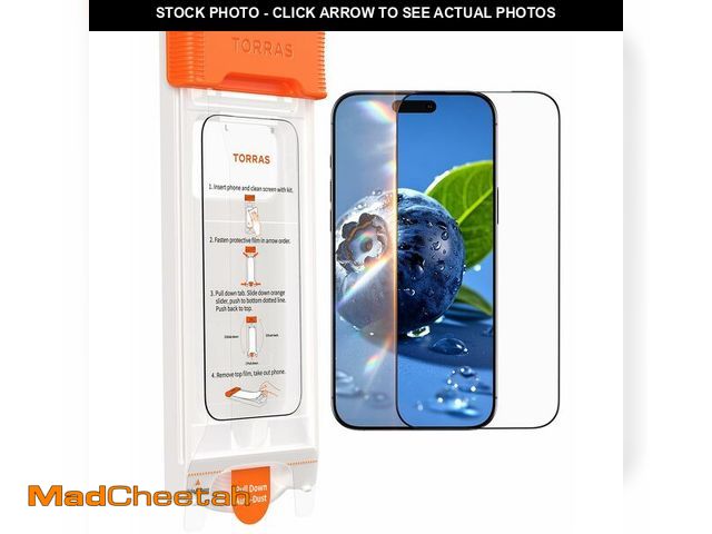 Lot 74-12706640 - TORRAS OrigArmor for iPhone 17 Pro Screen Protector [100% Anti Reflection][3D Full Coverage Fit] Mil...