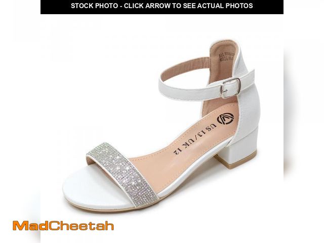 Lot 74-12122835 - Vonair Girls Sandals Low Heels Ankle Strap Open Toe Dress Shoes Flower Girl Party Wedding Shoes for ...
