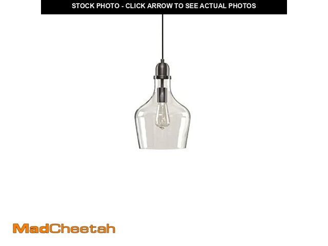 Lot 74-12633103 - INK+IVY Auburn Pendant Kitchen Lighting for Dining Room, Industrial Lights, Hand-blown Glass Bell Sh...