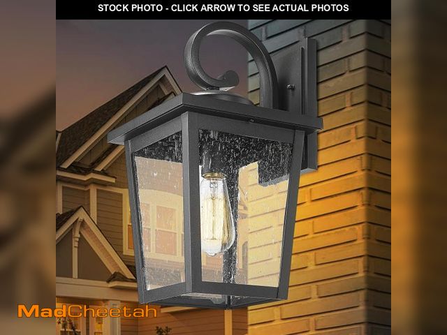 Lot 74-12508602 - Luminzone Outdoor Light Fixtures Wall Mount, Waterproof Exterior Wall Lanterns with Seeded Glass, Ou...