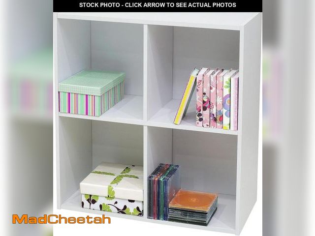 Lot 74-12137792 - (CRACKED ) KB Designs 4-Cube Bookcase, Unit Shelf, Storage Organizer, White - UNUSED