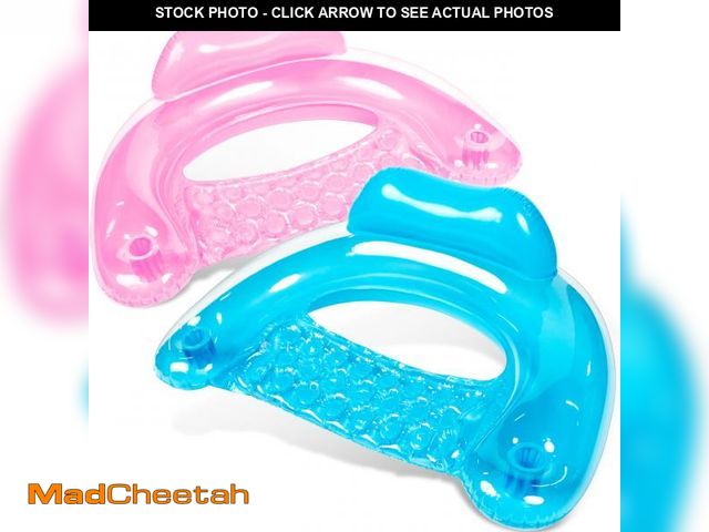 Lot 74-12312957 - SLOOSH Inflatable Pool Floats Adult,2 Pack Pool Chairs with Cup Holders,Pure Blow up Floats Chair,Ha...