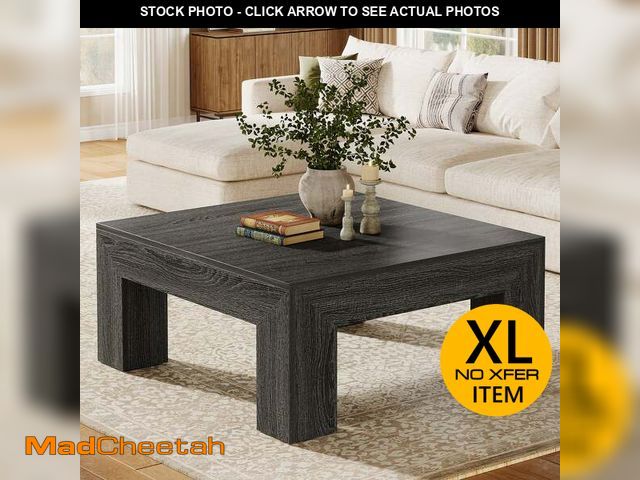 Lot 74-14612682 - 39-Inch Square Rustic Coffee Table, Small Cocktail Table for Living Room - UNUSED
