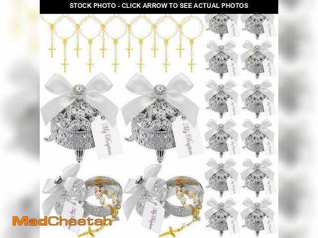 Lot 74-13628306 - Nosiny 68 Pcs 16 Sets Baptism Favors for Guests Include 16 Gift Boxes Rosarys My Baptism Cards for G...