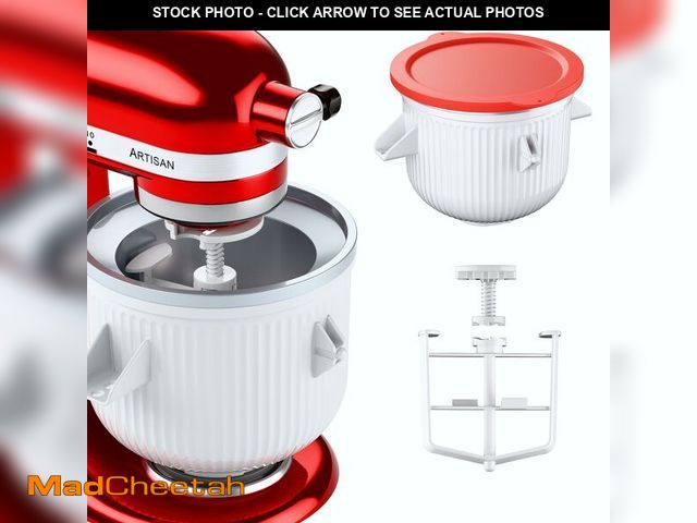 Lot 74-14427504 - Ice Cream Maker Attachment for KitchenAid Stand Mixer, Ice Cream Bowl Compatible with 4.5Qt and Larg...
