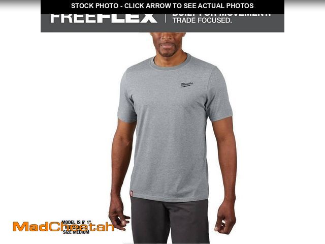 Lot 74-13692266 - *DIRTY* Milwaukee Men's X-Large Gray Cotton/Polyester Short-Sleeve Hybrid Work T-Shirt *DIRTY*  - US...