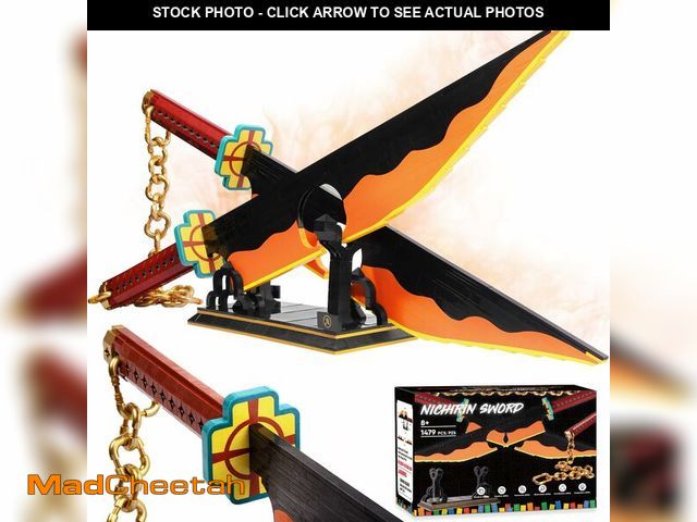 Lot 74-14298501 - Jorumo Sword Building Set, 82in Double Blade Tengen Uzui Sword Building Block with Stand, Handmade C...