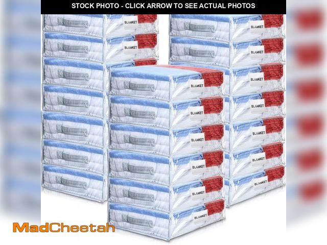 Lot 74-12116728 - Kenning Set of 20 Clear Vinyl Zippered Storage Bags for Sheet Organizer Plastic Sweater Bags with Ha...