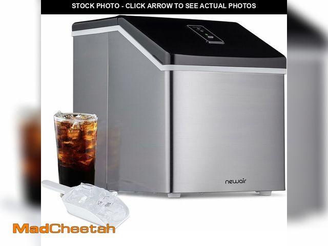 Lot 74-13710231 - Newair Silver Countertop Ice Maker Machine, Compact Automatic Ice Maker, Cubes Ready in Under 15 Min...