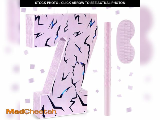 Lot 74-14377469 - 7th Kpop Number 7 Purple PiÃÂ±ata 15.7 Inch Birthday PiÃÂ±ata Decoration with Blindfold Confetti a...
