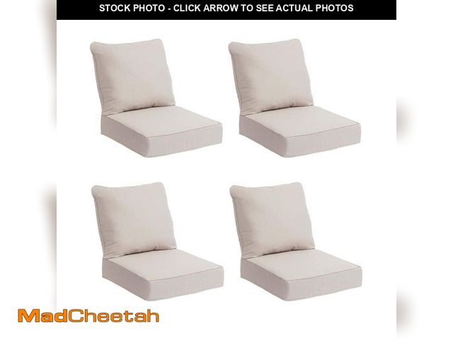 Lot 74-14280002 - Hampton Bay 24 in. W x 24 in. D CushionGuard Deep Seat Universal Outdoor Lounge Chair Cushion in Put...