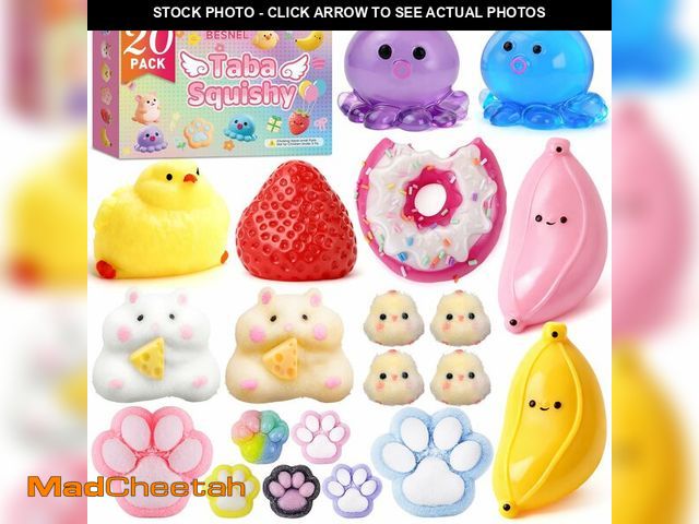 Lot 74-14263532 - 20Pcs Taba Squishy Pack Fidget Toys, Include Squishies Chick, Cat Paws, Hamster, Strawberry Toys, Se...