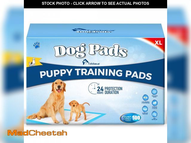 Lot 74-12511605 - Tolobeve Dog Training Pads, XL, 26 in x 30 in, 100 Count Disposable Dog Pads, Puppy Pee Pads - UNUSE...