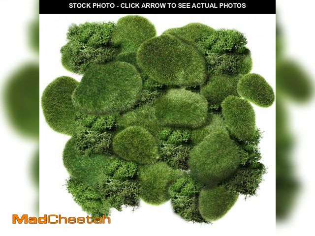 Lot 74-11548099 - Chuangdi 80 Pieces Artificial Moss Rock Assorted Sized Decorative Faux Green Stones Green Moss Balls...