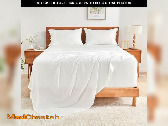 Lot 74-12972612 - GOKOTTA 4-Pcs Queen Sheet Set: 18"-24" Extra Deep Queen Sheets with Elastic Corner Straps - 100% Ray...