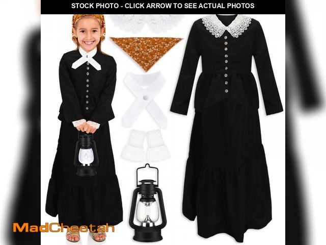 Lot 74-11554967 - Panitay 6 Pc 1800s Colonial Costumes with Lace Cuffs Lace Collar LED Lantern for 100th Day of School...
