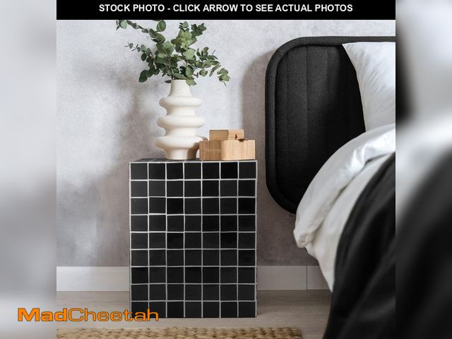 Lot 74-13269429 - JONATHAN Y Callista 14 in. W x 18 in. H Modern Bohemian Ceramic Tiled Rectangle End Table, Black/Whi...