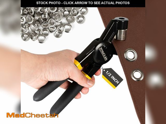 Lot 74-14148260 - Heavy Duty Grommet Tool Kit with 1/2 Inch Die and 300 Sets of 12MM Grommets,Handheld Manual Eyelet T...