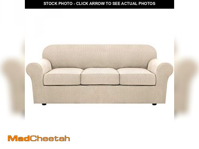 Lot 74-12235645 - H.VERSAILTEX 4 Piece Stretch Couch Covers for 3 Cushion Couch Sofa Furniture Slipcovers Feature Upgr...