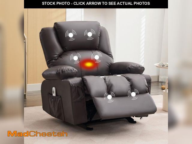 Lot 74-12491173 - JONPONY Manual Recliner Chair with Heat Therapy and Massage Function, Heavy Duty Reclining Mechanism...
