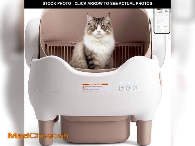 Lot 74-12098318 - KITPLUS Self Cleaning Litter Box, Automatic Cat Litter Box with APP Control, Odor-Free Waste Disposa...