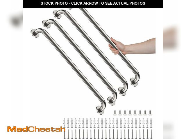 Lot 74-13696187 - 4 Pack 32 Inch Shower Grab Bars, YuanDe Brushed Nickel Stainless Steel Bathroom Wall Grab Bar Handle...