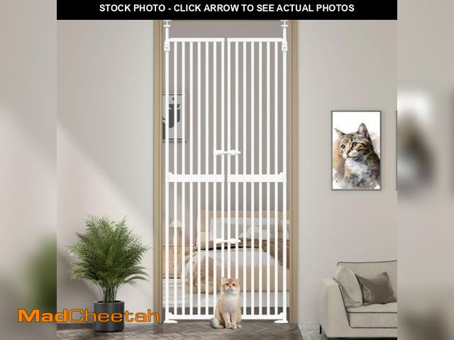 Lot 74-12465752 - Fairy Baby Extra Tall Pet Gate for Dogs, Pressure Mounted, Walk-Thru, Adjustable, Indoor/Outdoor Use...