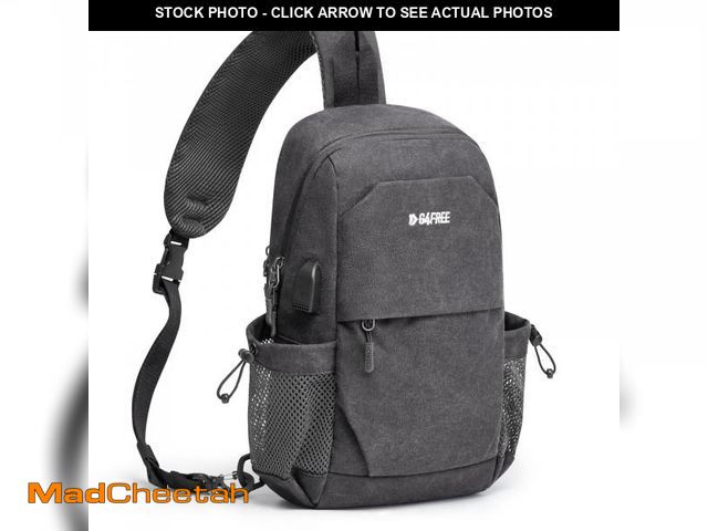 Lot 74-11550256 - G4Free Canvas Sling Bag Crossbody Backpack Shoulder Bag for Men Women with Anti-theft Pocket &amp; U...