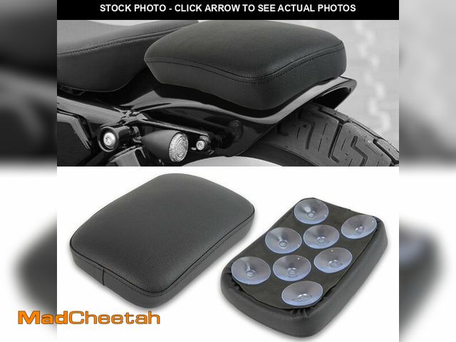 Lot 74-14146719 - DREAMIZER Black Pillion Passenger Pad Seat Universal Motorcycle Solo Seat Rear Cushion 8 Suction Cup...