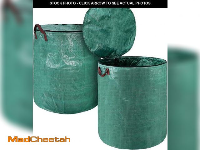 Lot 74-12328196 - Kingdder 2 Pack 132 Gallon Reusable Yard Waste Bags with Lid and Handle Collapsible Extra Large Lawn...