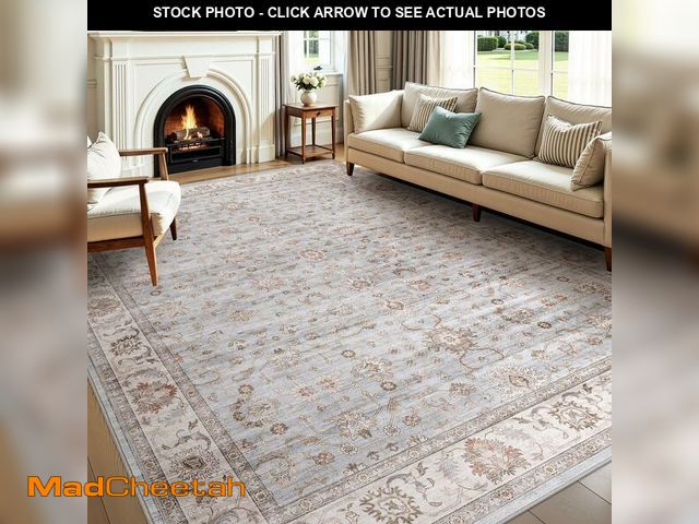 Lot 74-14386864 - WITSHOCK 8x10 Area Rugs Living Room: Washable Large Neutral Vintage Soft Rug Stain Resistant Non-Sli...