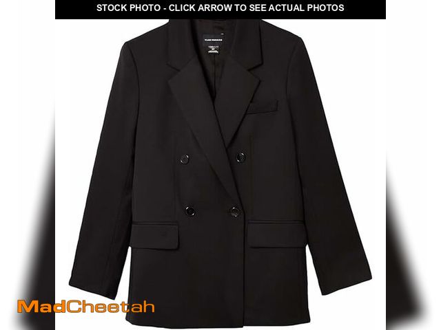 Lot 74-12719662 - Club Monaco Women's Relaxed Double Breasted Blazer, Black/Noir, XX-Small - UNUSED