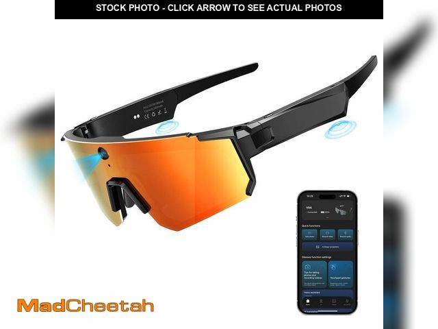 Lot 74-13625280 - GLOSSIA AI Smart Glasses with Camera 4K, Video Recording Glasses with Camera, Polarized Sports Sungl...