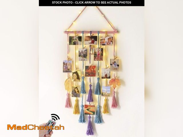 Lot 74-12307831 - Homecor Room Decor for Teen Girls, Hanging Photo Display Macrame Picture Collage Wall Decor, Boho De...