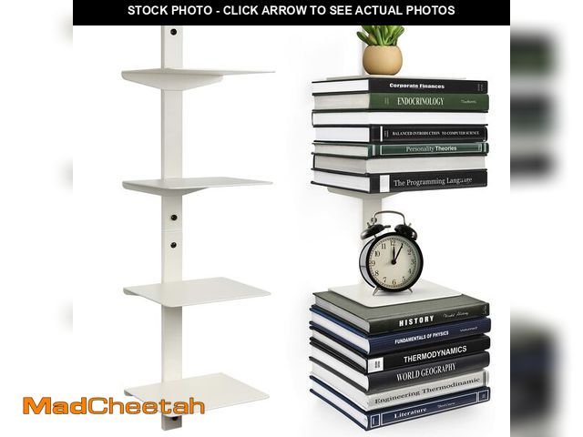 Lot 74-12709398 - ART-GIFTREE Floating Book Shelves for Wall, 4 Tier Invisible Floating Bookshelf, Vertical Spine Book...