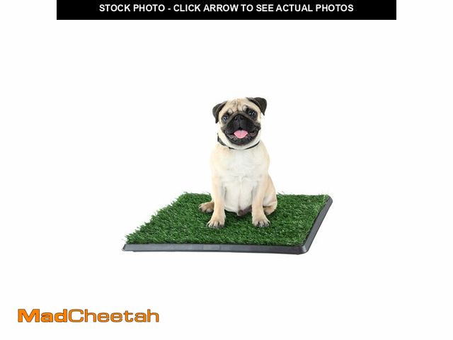 Lot 74-13800573 - Artificial Grass Puppy Pad with Tray 16x20 inch | Reusable Indoor &amp; Outdoor Dog Potty Training M...