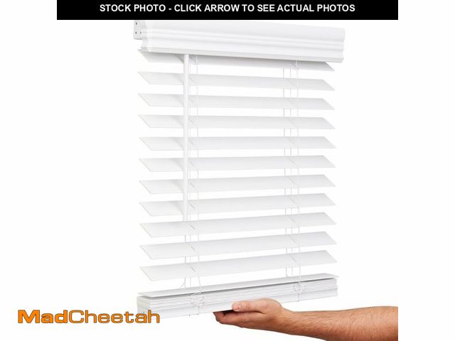 Lot 74-14612842 - Lotus &amp; Windoware 2" Embossed Faux Wood Blind, 46" x 36", Bright White - UNUSED