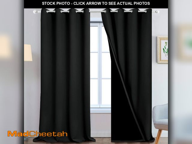 Lot 74-13576699 - Yakamok 100% Blackout Lined Panels, Room Darkening Thermal Insulated Blackout Curtains for Bedroom, ...