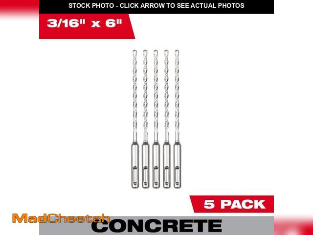 Lot 74-12795963 - Milwaukee SDS PLUS M2 2-Cutter 3/16 in. x 6 in. Drill Bit-5 Pack - UNUSED