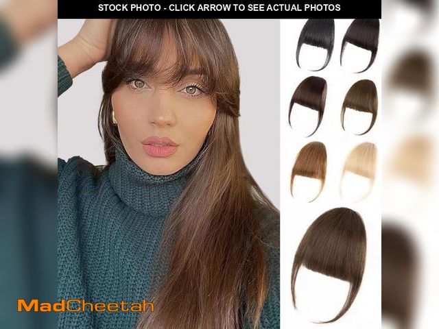 Lot 74-12325804 - EINAEY Bangs Hair Clip - Brown Clip in Bangs Real Human Hair, Fake Bangs Fringe with Temples Wispy B...
