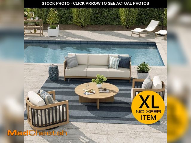 Lot 74-14344300 - (MISSING ONE CHAIR) PEAK HOME FURNISHINGS Sereno 4-Piece Swivel Aluminum Outdoor Conversation Set wi...