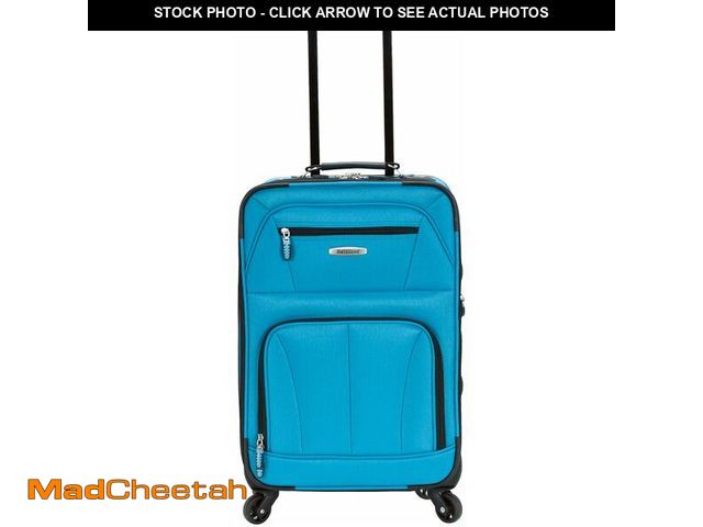 Lot 74-13844799 - Rockland Pasadena Expandable Spinner Carry-on 19", Turquoise - UNUSED