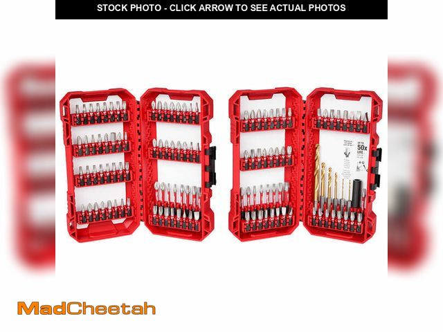Lot 74-13129649 - Milwaukee SHOCKWAVE Impact Duty Alloy Steel Screw Driver Bit Set (120-Piece) - UNUSED