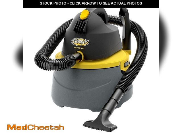 Lot 74-13772929 - Stinger 2 Gal. 2.5 Peak HP Small Shop Vacuum Wet Dry Vac with Filter Bag, Hose, Utility Nozzle and C...