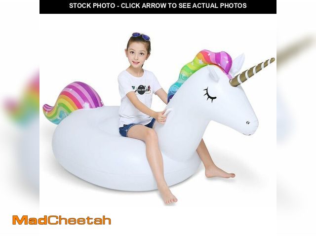 Lot 74-14335605 - Jasonwell Big Inflatable Unicorn Pool Float Floatie Ride On with Fast Valves Large Rideable Blow Up ...
