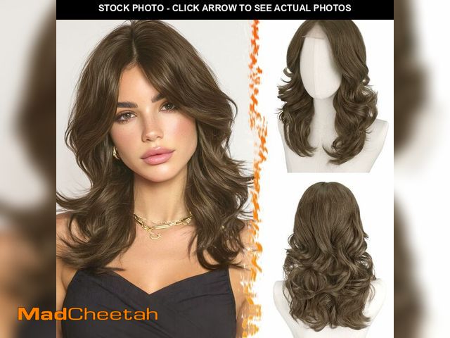 Lot 74-13540537 - BARSDAR Short Wavy Light Brown Wig - Shoulder Length Wavy Brown Wigs for Women - Short Loose Wave Te...