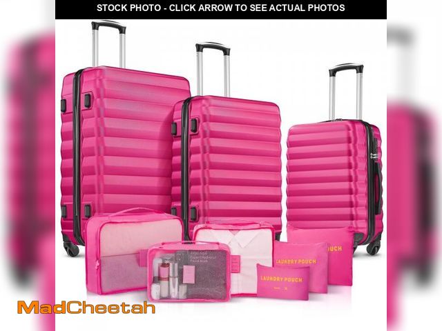 Lot 74-12420951 - (MISSING ORGANIZING BAGS) 9 Piece Luggage Sets, Hard 20 24 28 inch Luggage with 6 Pieces Organize Ba...